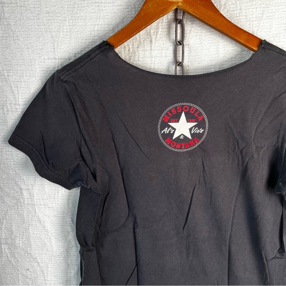 Vintage Al’s and Vic’s Bar in Missoula Montana T Shirt All Star Black White Top - Picture 7 of 12